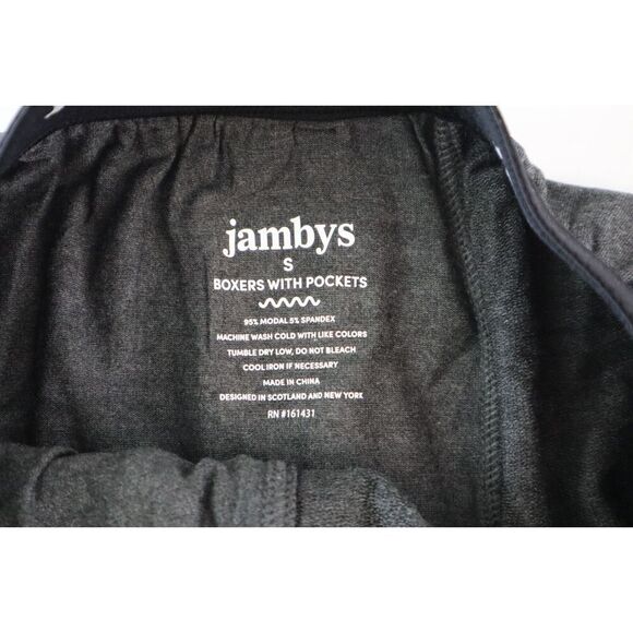 Jambys Unisex Sz Small Gray/Black Soft Breathable Boxer Shorts w/Pockets - Picture 3 of 10